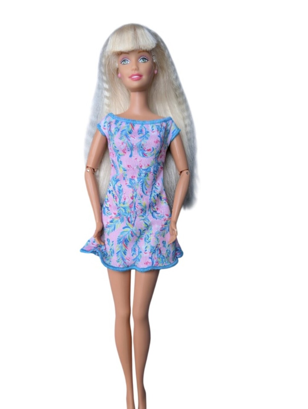 Mattel 2001 Stroll n Play BARBIE Doll W/ Crimped Hair & Jointed Elbows